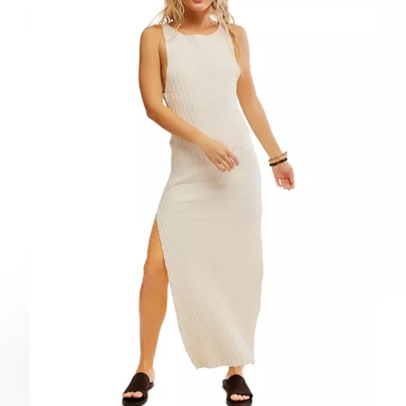 Free People Beach Collection Elegant White Sleeveless Maxi Dress - Picture 3 of 6